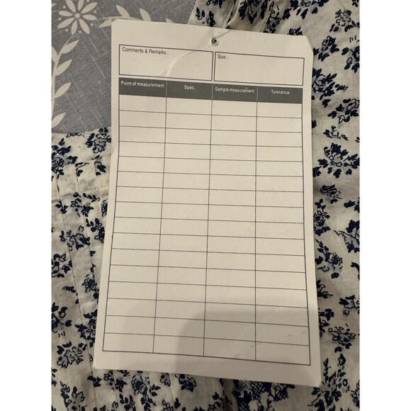 Floral Tunic Blouse Womens Medium White Blue 100% Cotton Tie Waist Boho Top - Picture 5 of 7